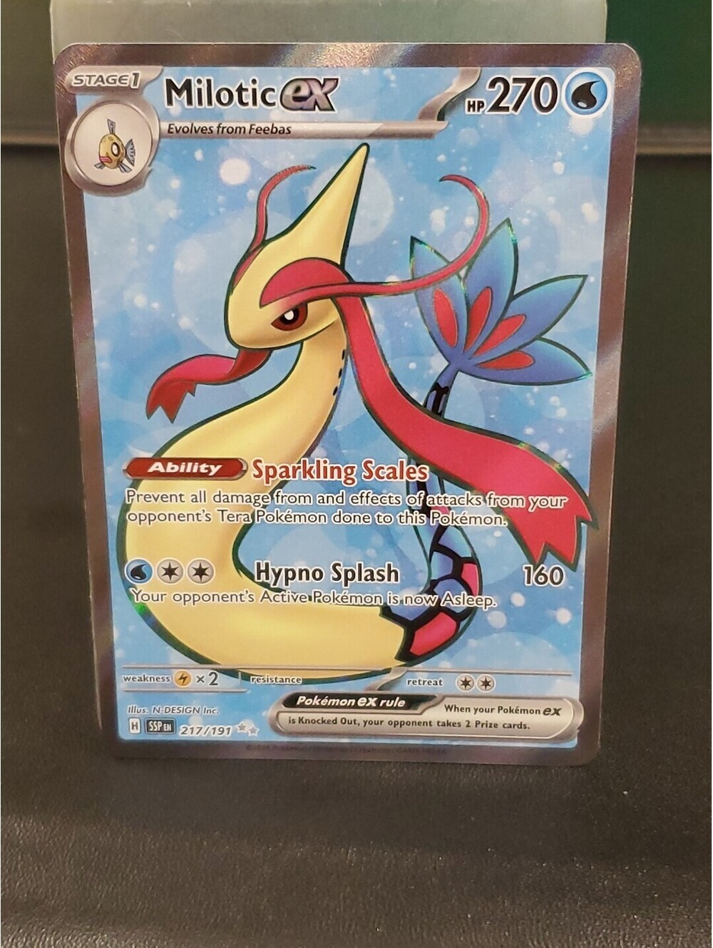 Pokemon 2024 Pokemon SV Surging Sparks SSP EN Milotic Ex #217/191 EXCELLENT